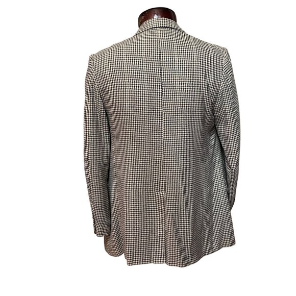 Brooks Brothers Wool Houndstooth Jacket Sports‎ Coat Blazer 41R Brown / Beige - Picture 2 of 10